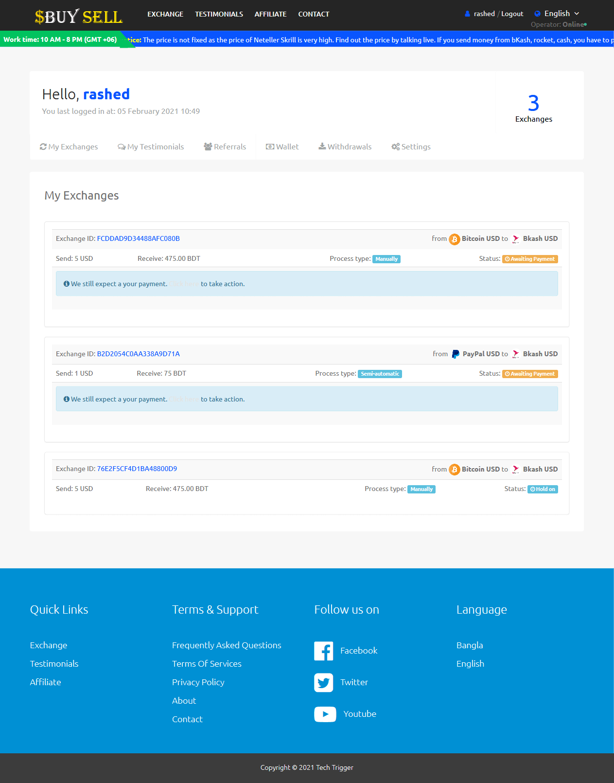 Dollar Buy SELL PHP Script, Exchange - Image 4